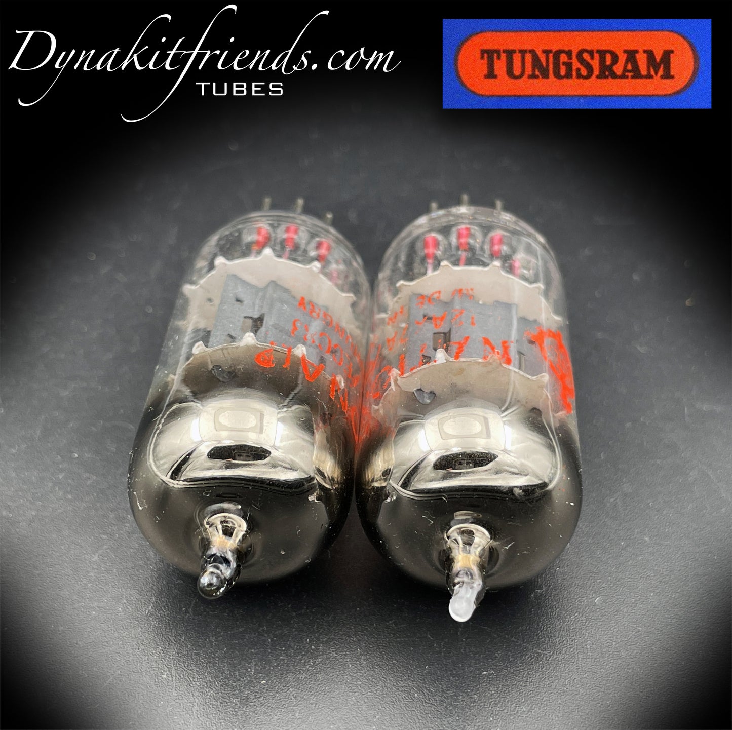 12AX7 A ( ECC83 ) TUNGSRAM Short Gray Plate Dual Post O Getter Matched Tubes Made in Hungary