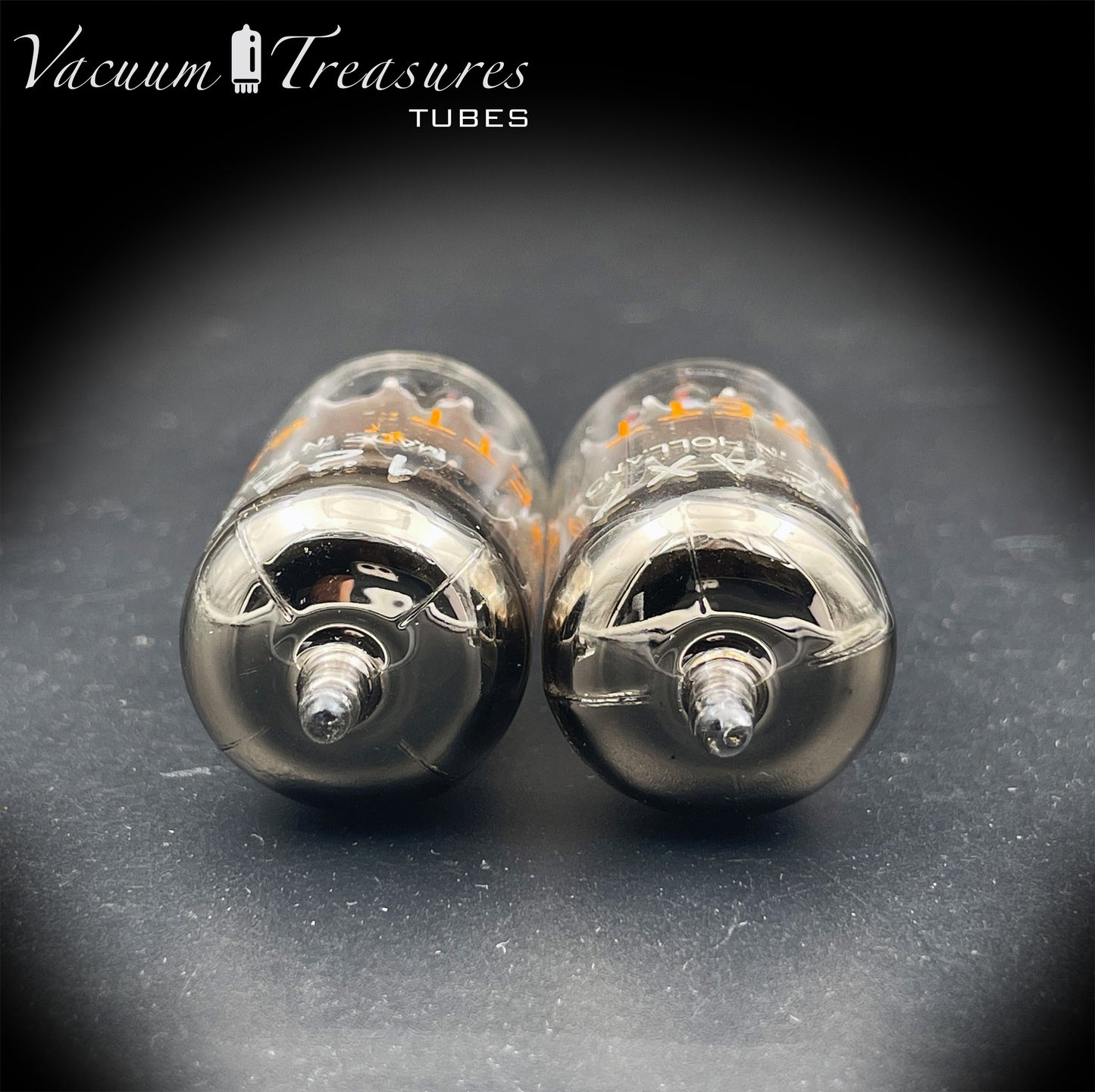 12AX7 / ECC83 NOS EVERETT by Philips Heerlen Matched Pair 1964 Short Gray Plates HOLLAND MADE