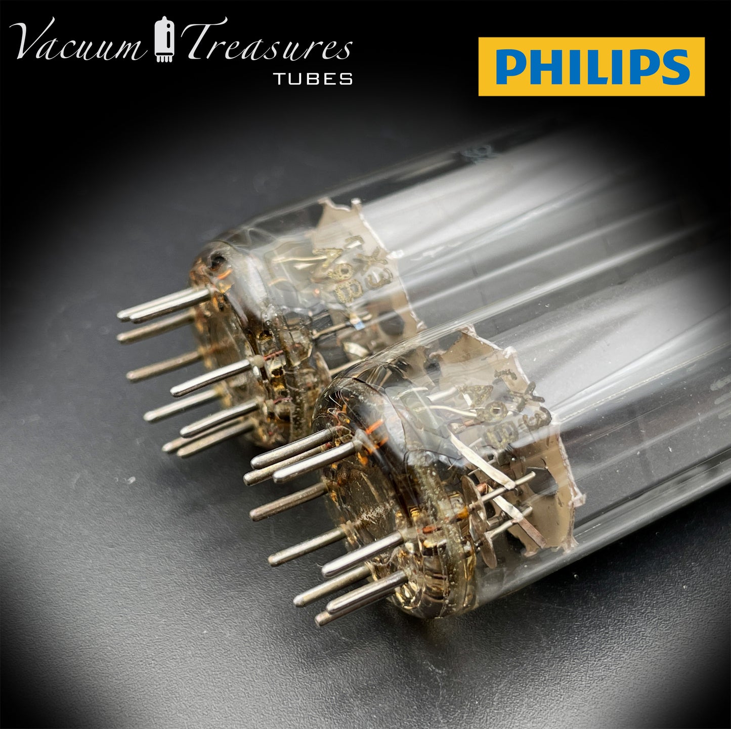 6BQ5 ( EL84 ) PHILIPS Gray Plates Halo Getter rX3 Matched Tubes Made in AUSTRIA '50s