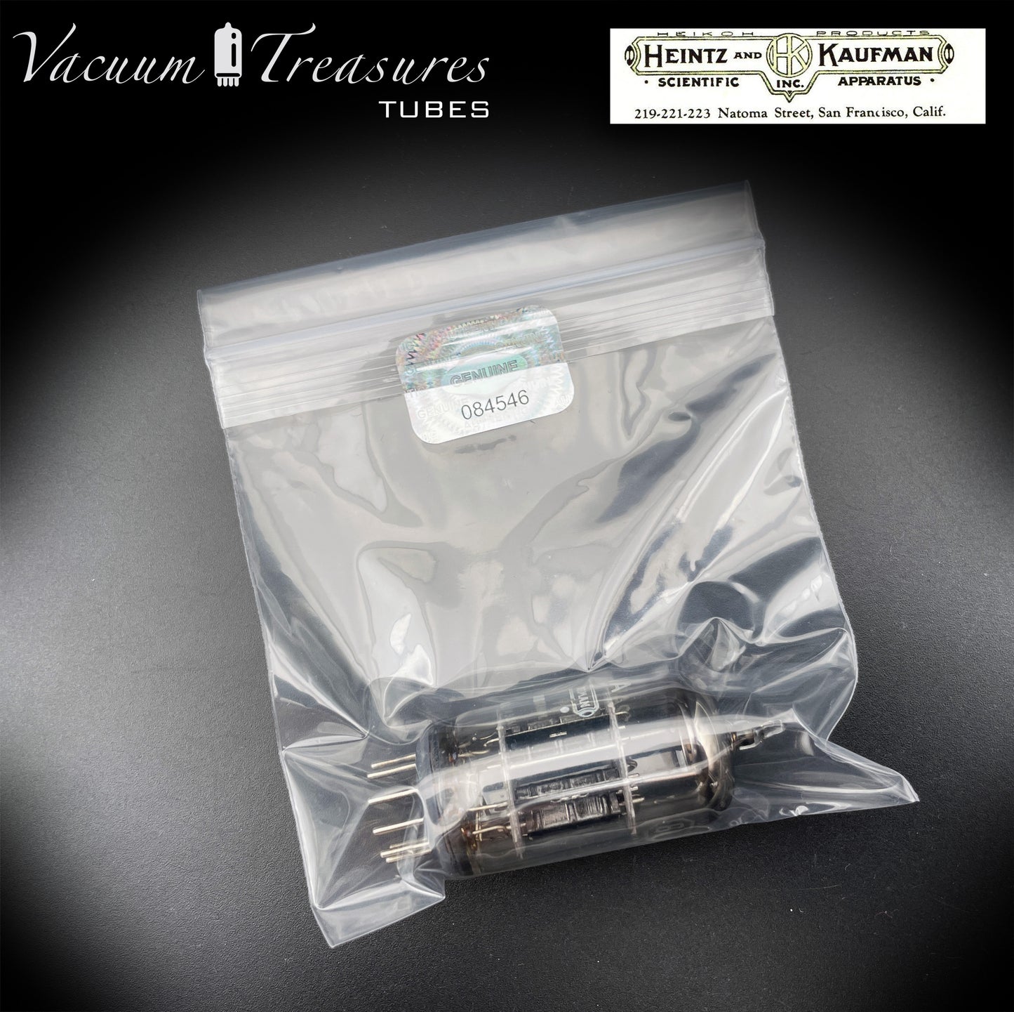 12AU7WA / CV4003 / 6189 Heinz & Kauffman Black Plates Halo Getter Made in USA