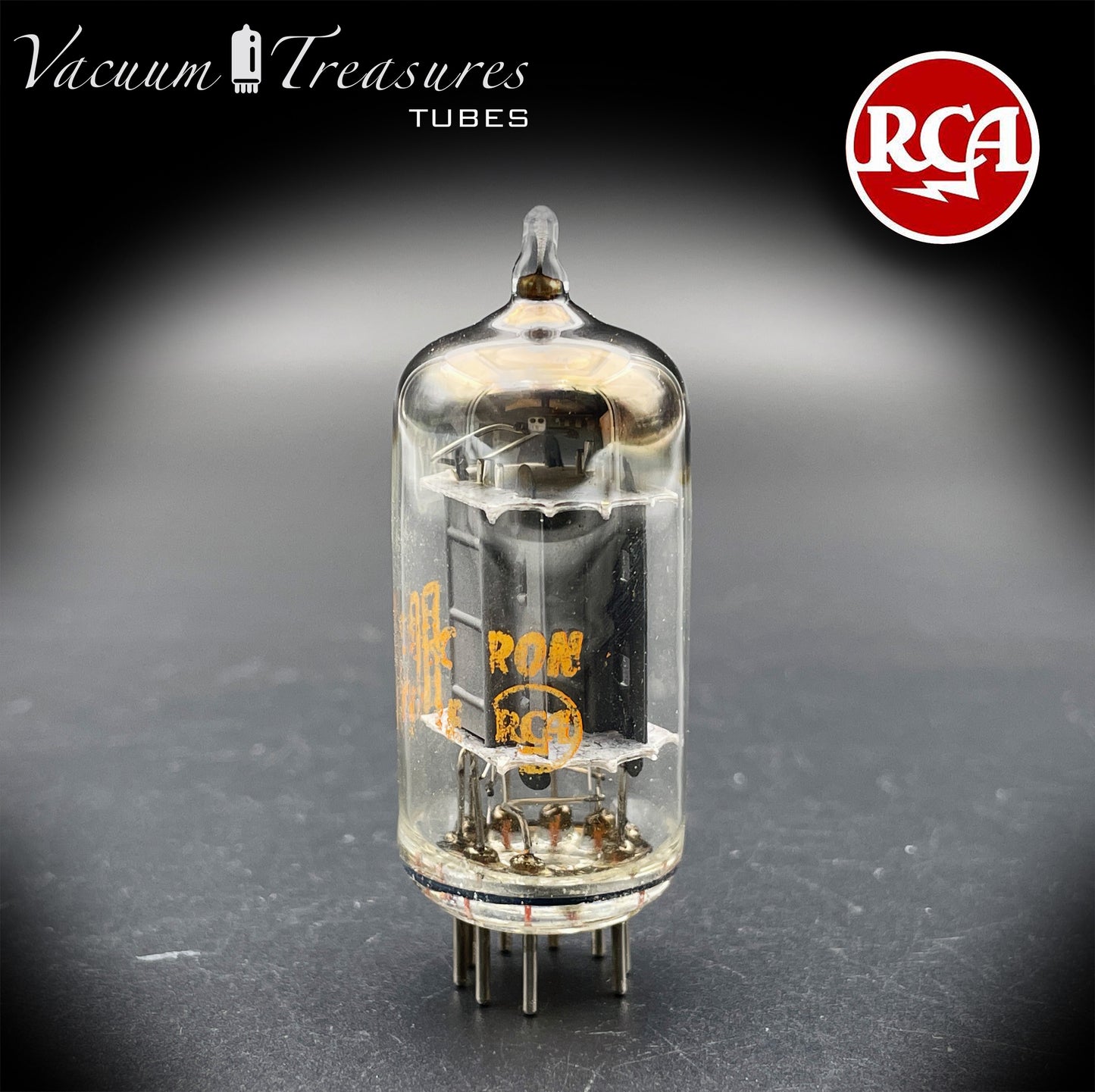 12AX7 ECC83 NOS RCA Long Gray Plates Square Getter Tube Made in USA '50s