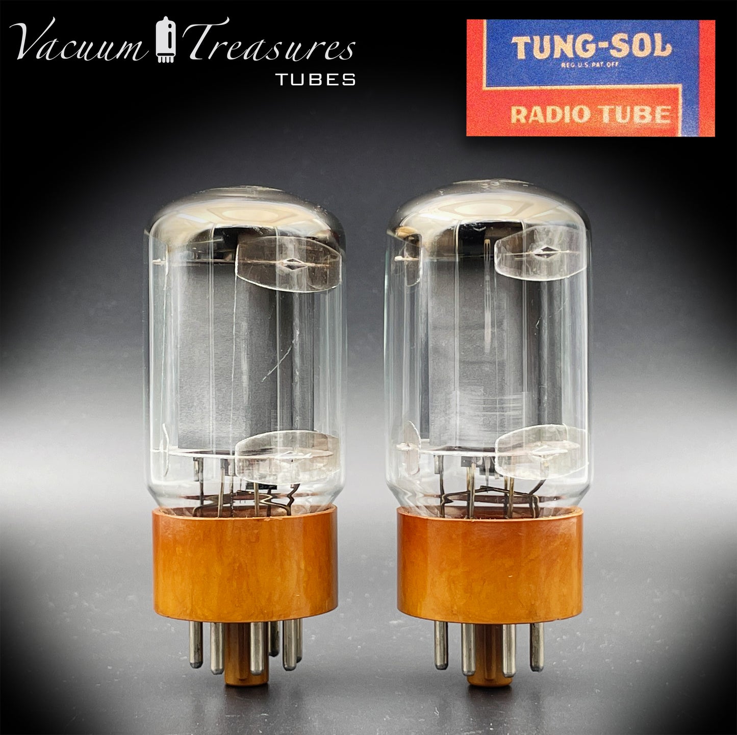 5881 ( 6L6WGB ) TUNG-SOL NOS Brown Base Matched Pair Vacuum Tubes Made in USA