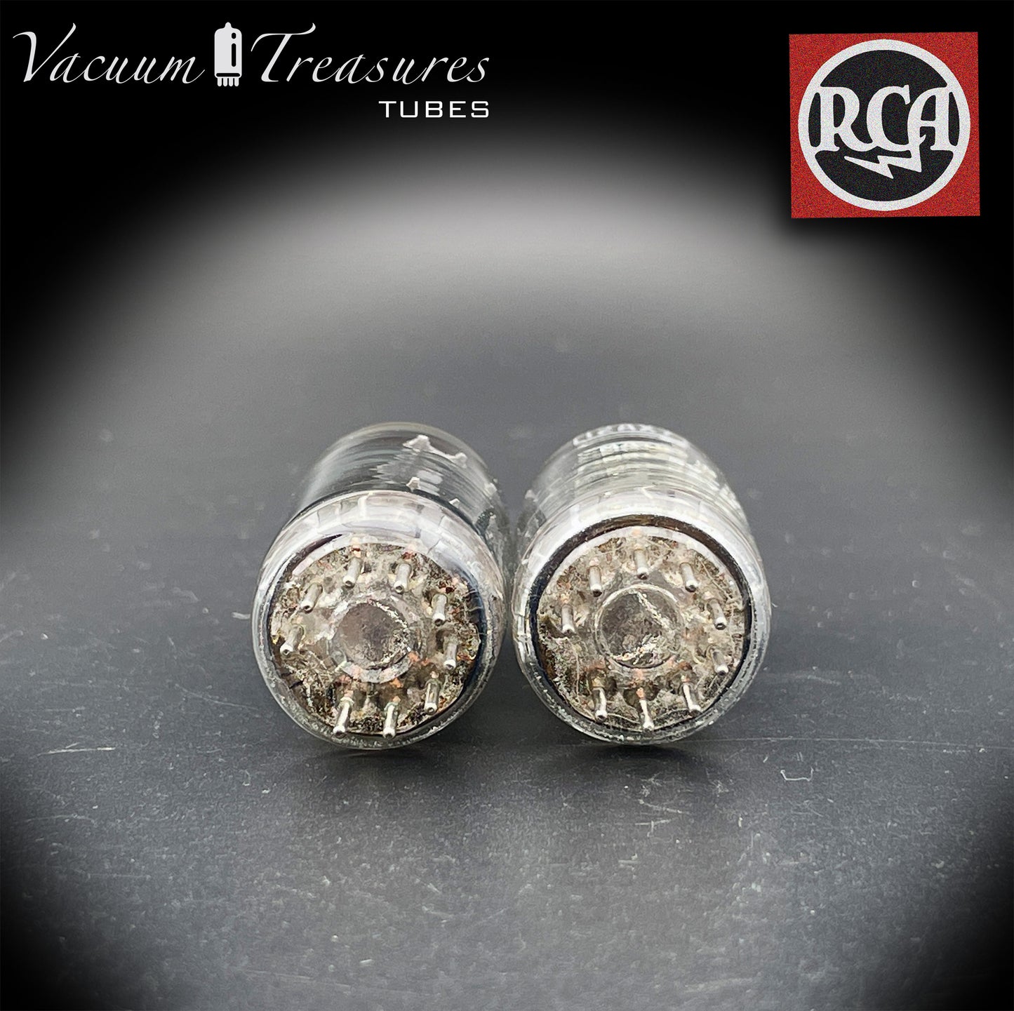 12AX7 ( ECC83 ) RCA Brand Baldwin Long Gray Plates Square Getter Matched Tubes MADE IN USA '59