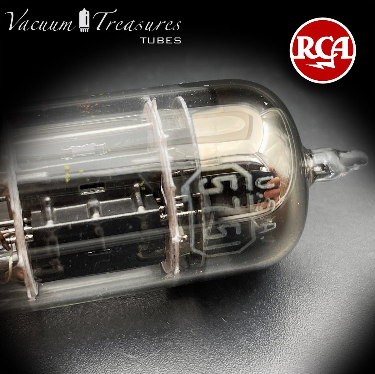 5751 RCA Triple Mica Black Plates Square Getter Amplitrex Tested Tube USA