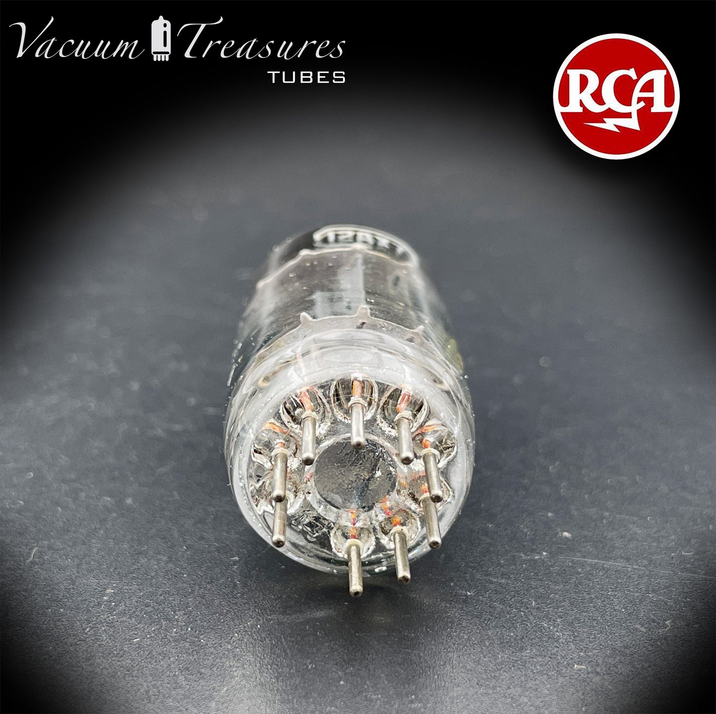 12AX7 / ECC83 RCA Long Gray Plates Square Getter Tube - Balanced - Made in USA '50s