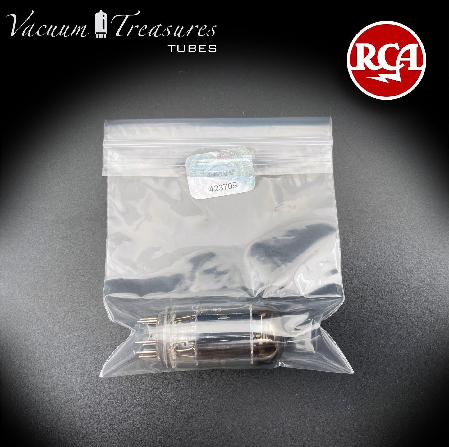 12AX7 ECC83 NOS RCA Long Black Plates Square Getter Tested Tube USA 1950s