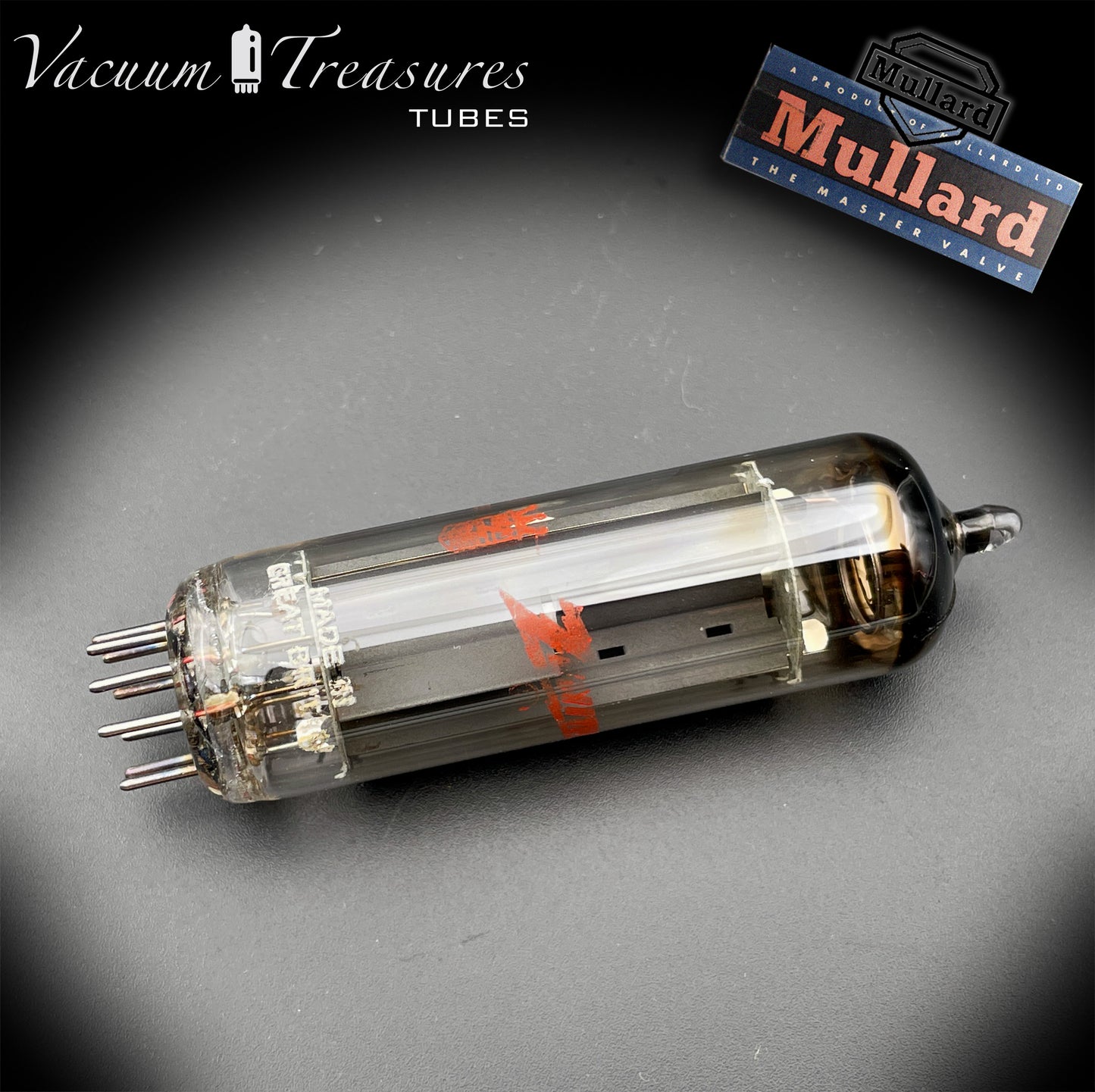 6CA4 ( EZ81 ) NOS NIB ZENITH by MULLARD Gray Plates Halo Getter Tested Tube Rectifier Made in GT. Britain