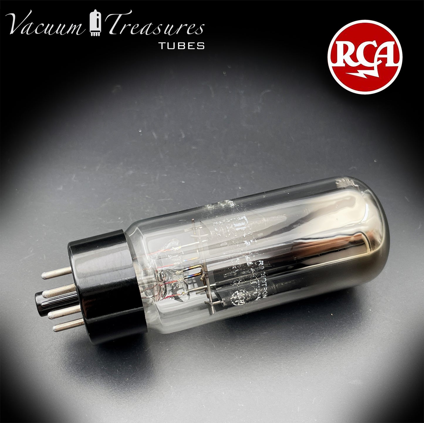 5U4GB 5AS4A RCA NOS NIB Black Plates Tall Bottle Tested Tube Top Side Square Getter Rectifier Made in USA '60s