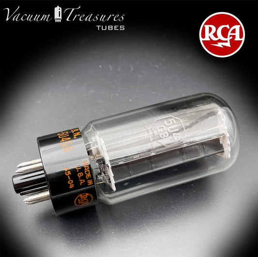 USN CRC 5U4GB RCA NOS NIB Black Plates Top Side Halo Getter Tested Tube Rectifier USA