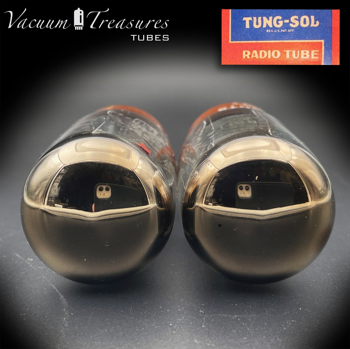 5881 (6L6WGB) TUNG-SOL NOS Tubes à vide à paire assortie à base brune fabriqués aux États-Unis
