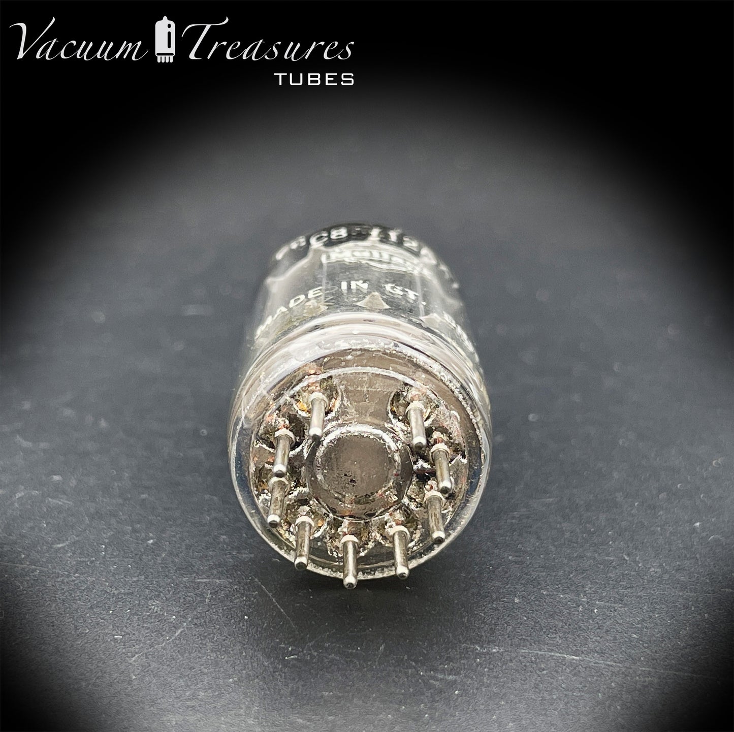 12AX7 / ECC83 NOS MULLARD – Heerlen 1958 – Long Gray Plates – Foil Getter – AMPLITREX Tested