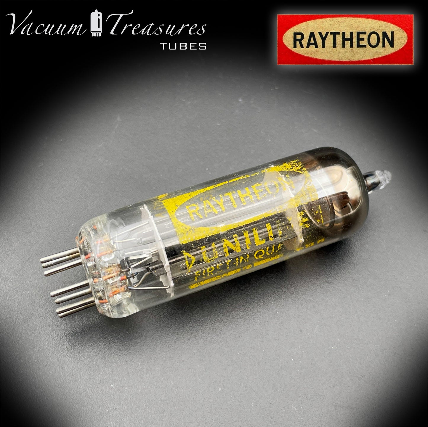 12X4 RAYTHEON NOS NIB Black Plates Halo Getter Tube Rectifier Made in USA '60s