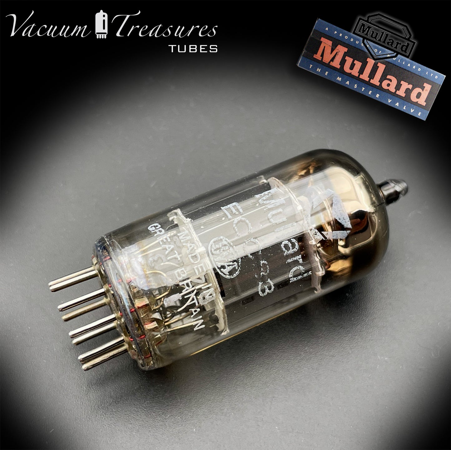 12AX7 / ECC83 NOS MULLARD Blackburn 1964 – Short Gray Plates – Halo Getter – Low Noise & Mic
