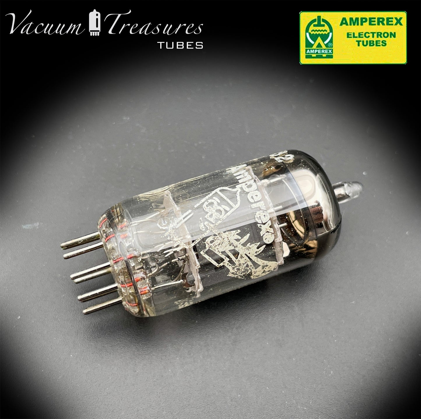 12AU7 / ECC82 AMPEREX NOS NIB Heerlen 1962 - Short Gray Plates - Large Halo - Balanced - Amplitrex Tested