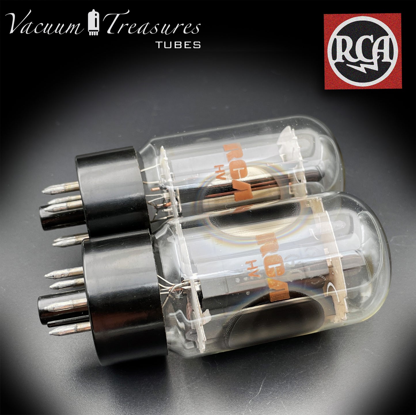 6L6 GC RCA NOS Gray Plates OO Getter Matched Pair Tubes MADE IN USA