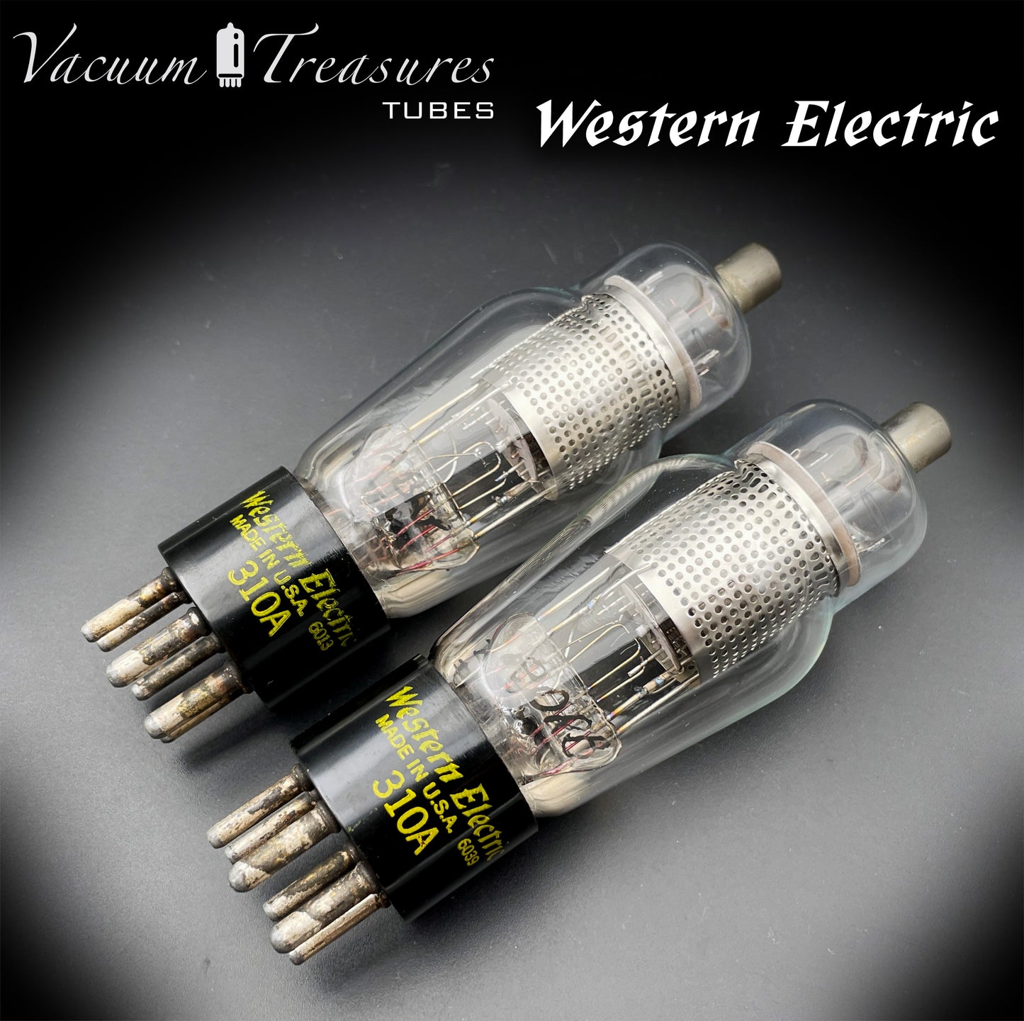 Western Electric 310A Mesh Plates – Matched Pair – Square Getter – AMPLITREX Tested – Made in USA