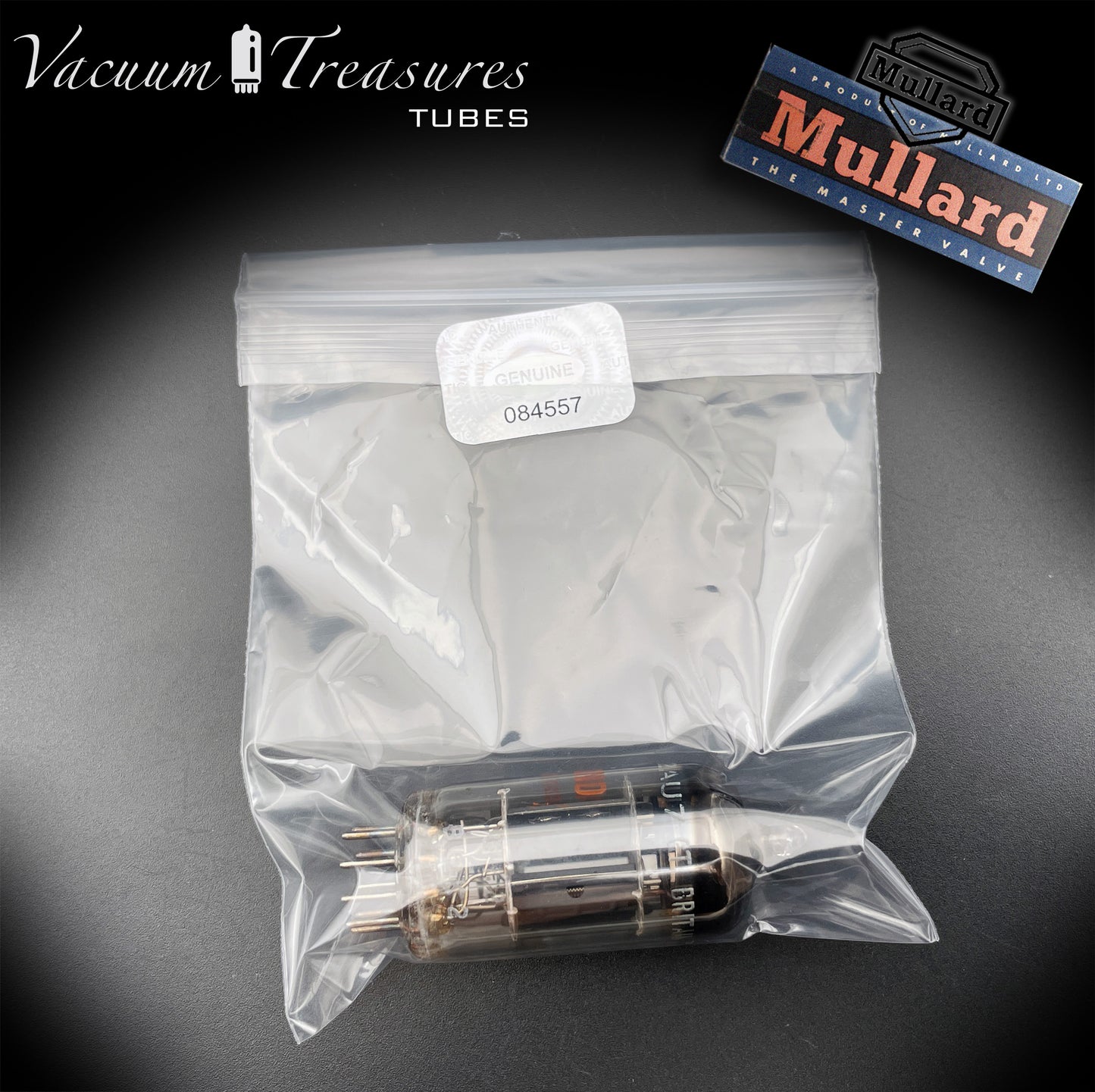 12AU7 ECC82 NOS Hammond by MULLARD Blackburn Short Plates Halo Getter Tested Tube Made in GT. BRITAIN