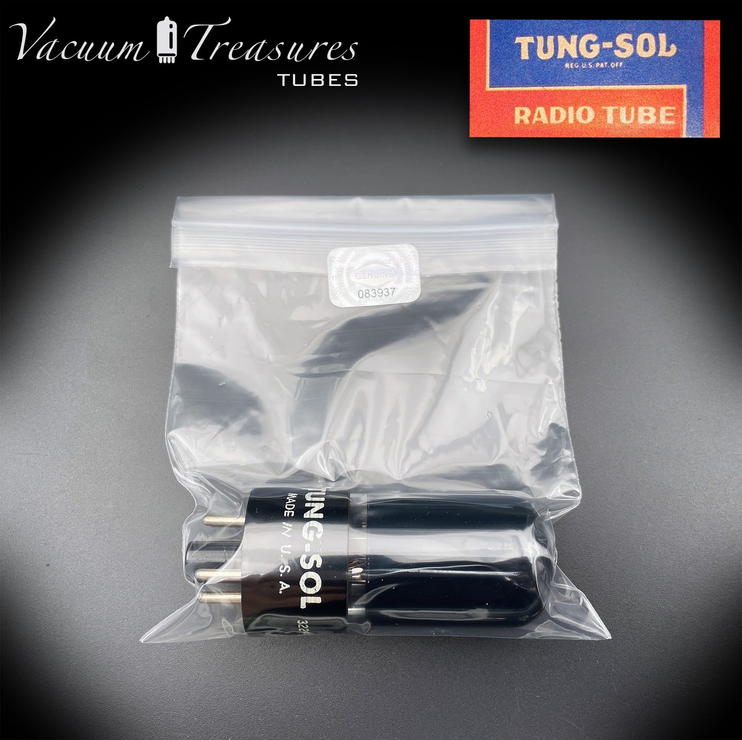 6V6 GT TUNG-SOL Black Glass Foil Getter Tested Pair Tubes MADE IN USA '56