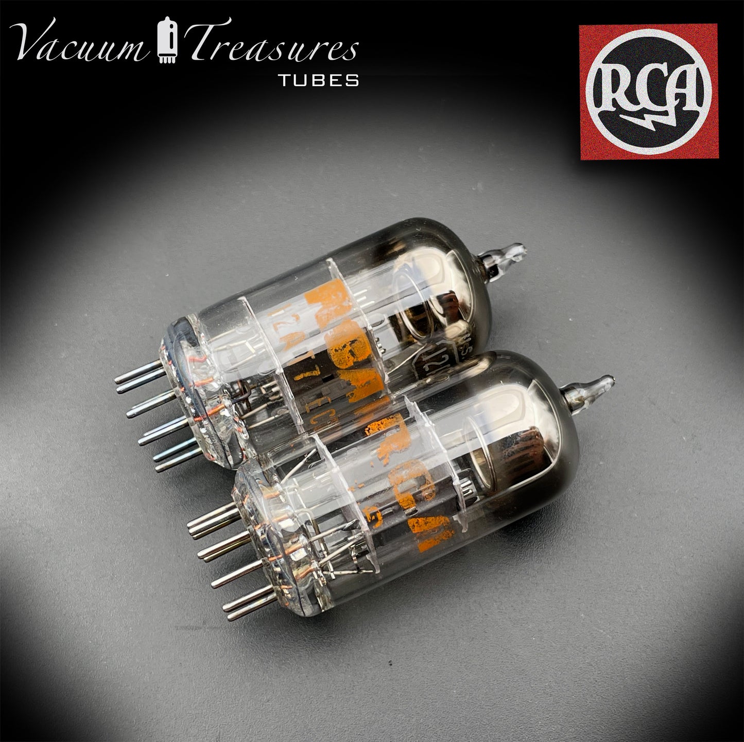 ECC81 ( 12AT7 ) RCA NOS NIB Gray Plates Halo Getter Matched Tubes MADE IN USA