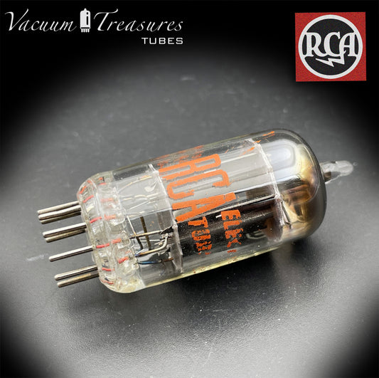 12AX7 / ECC83 RCA Long Black Plates Square Tilt getter - Balanced - Low Noise & Mic - Made in USA '58