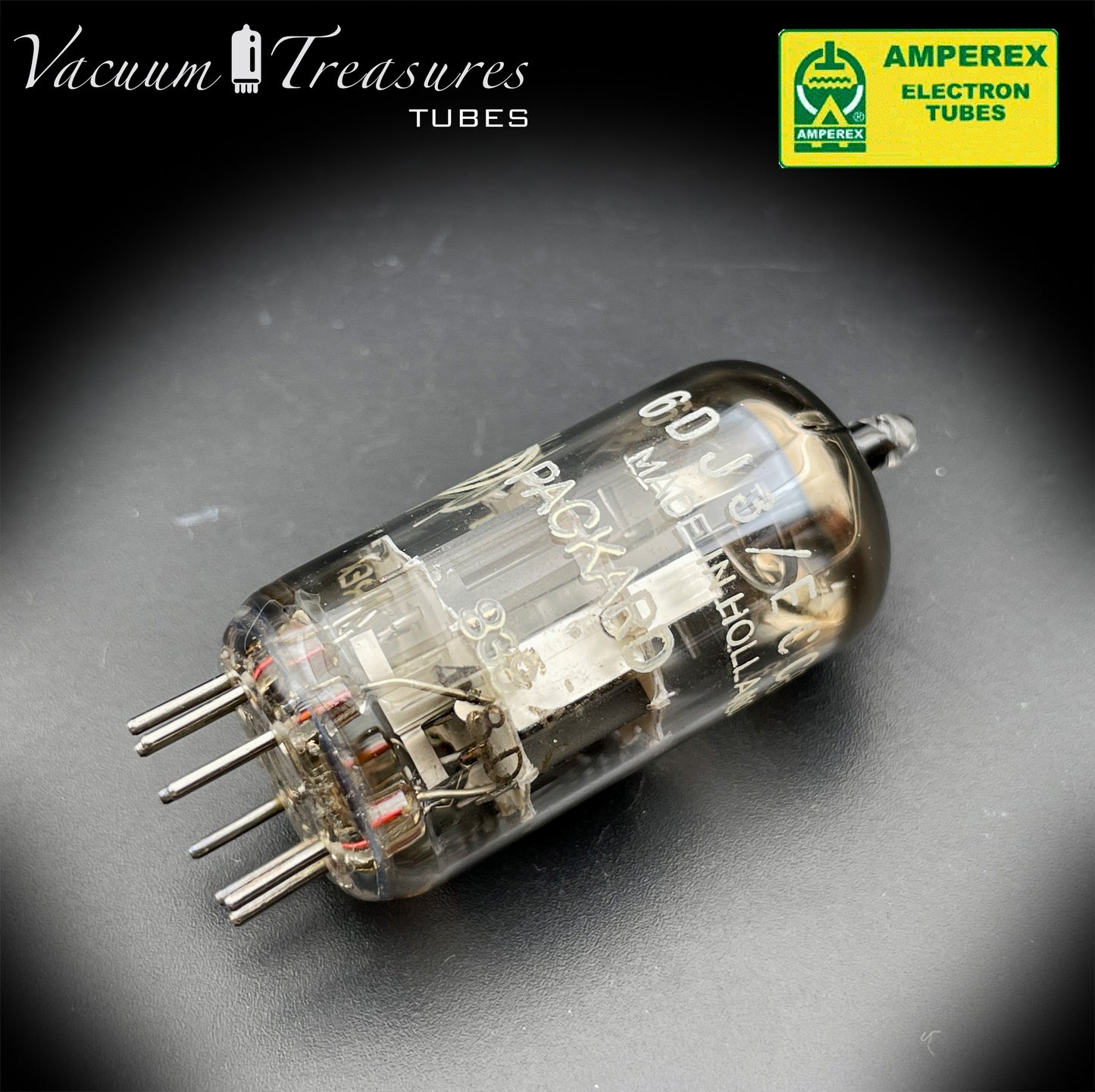 ECC88 6DJ8 HP by AMPEREX Heerlen Factory Tested Tube Made In Holland '68