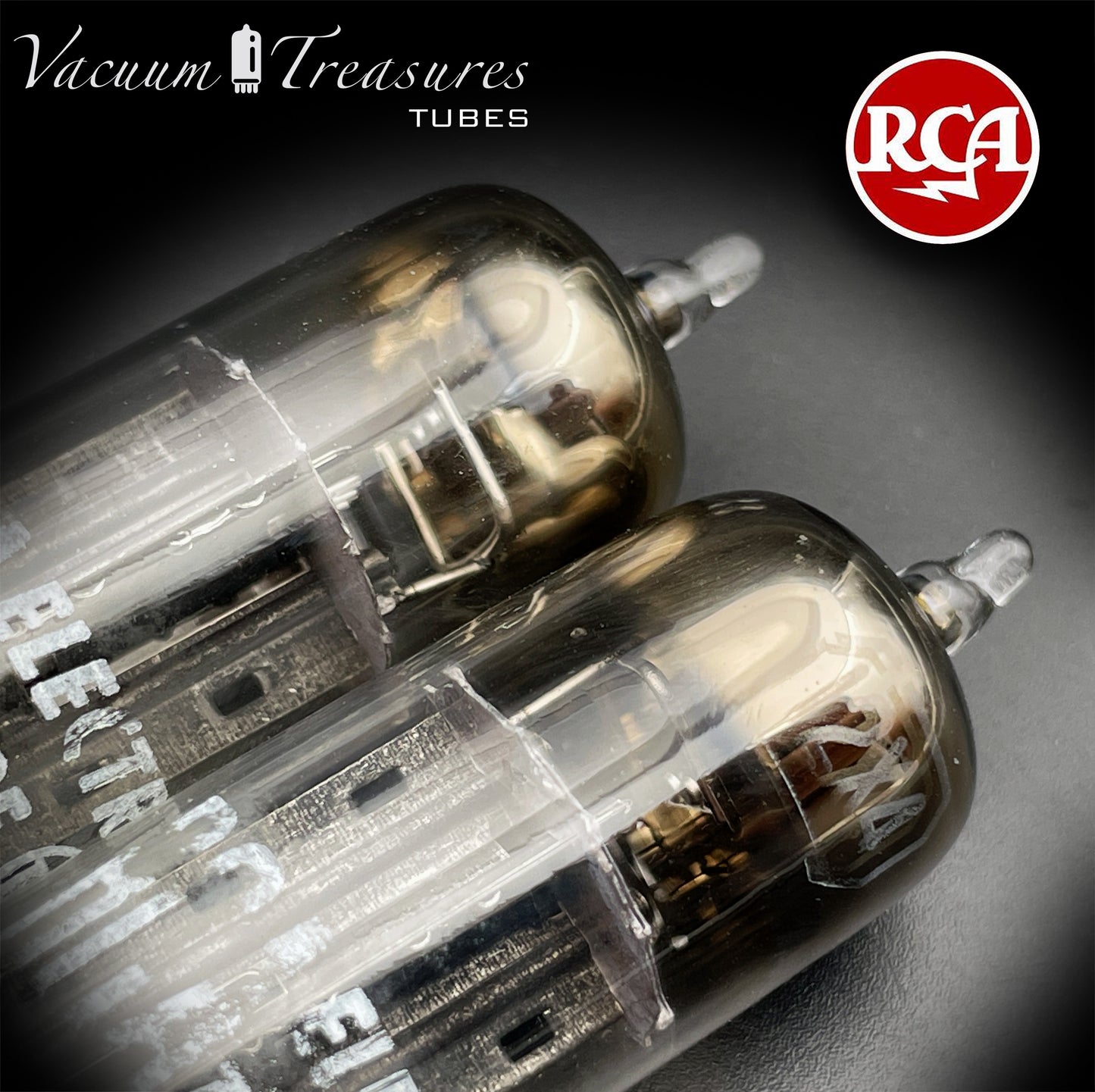 12X4 RCA NOS NIB Matched Pair Black Plates Foil Getter Tubes Rectifiers Made in USA '58