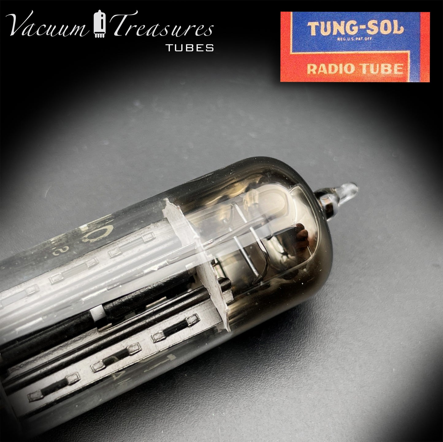 12X4 TUNG-SOL NOS NIB Black Plates Square Getter Tube Rectifier Made in USA '50s