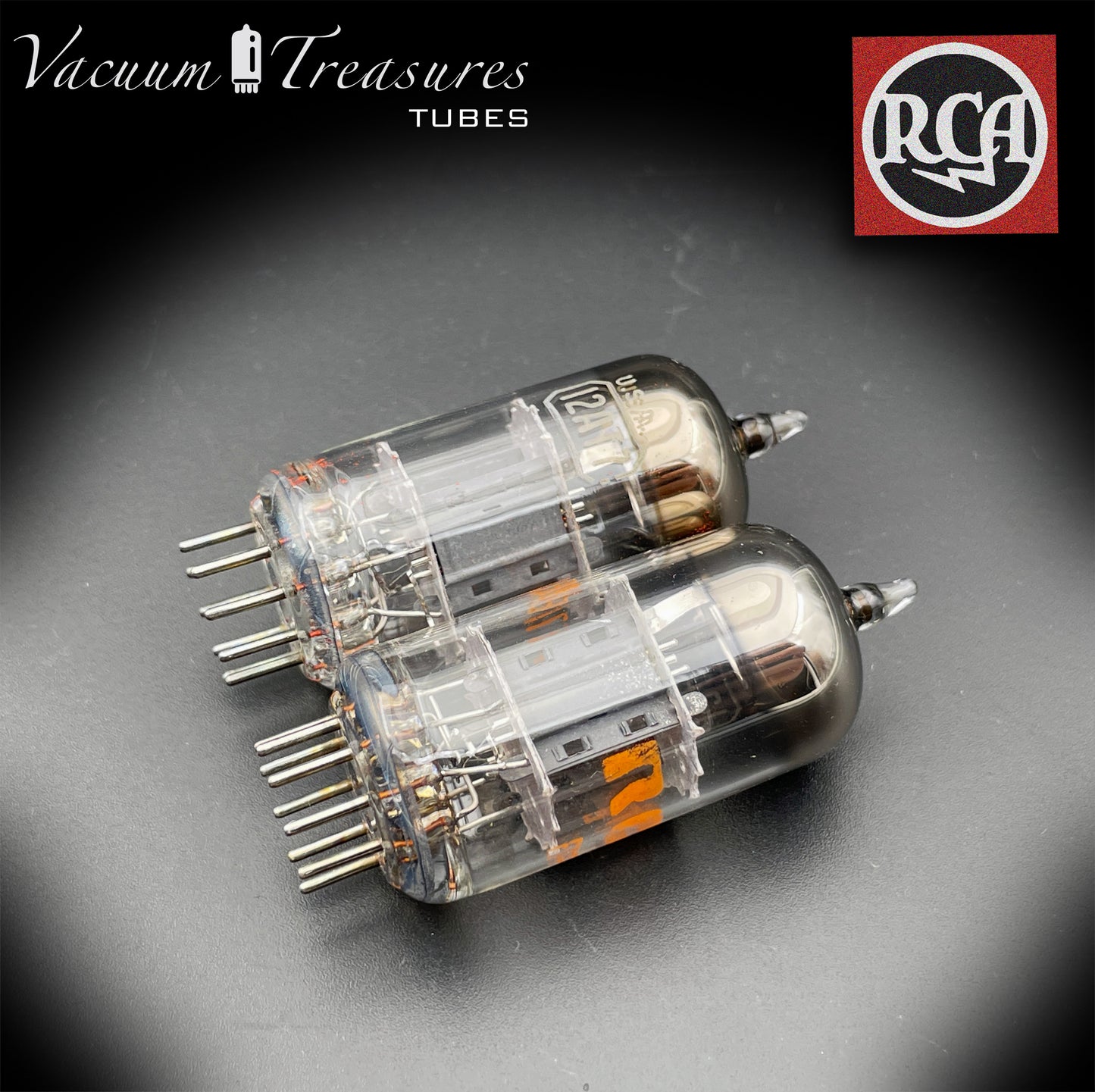 ECC81 ( 12AT7 ) RCA NOS NIB Gray Plates Halo Getter Matched Tubes MADE IN USA