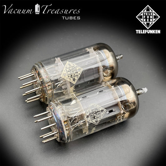 12AX7 / ECC83 TELEFUNKEN Tested Pair Tubes – Ribbed Plates Diamond Bottom Made in Germany