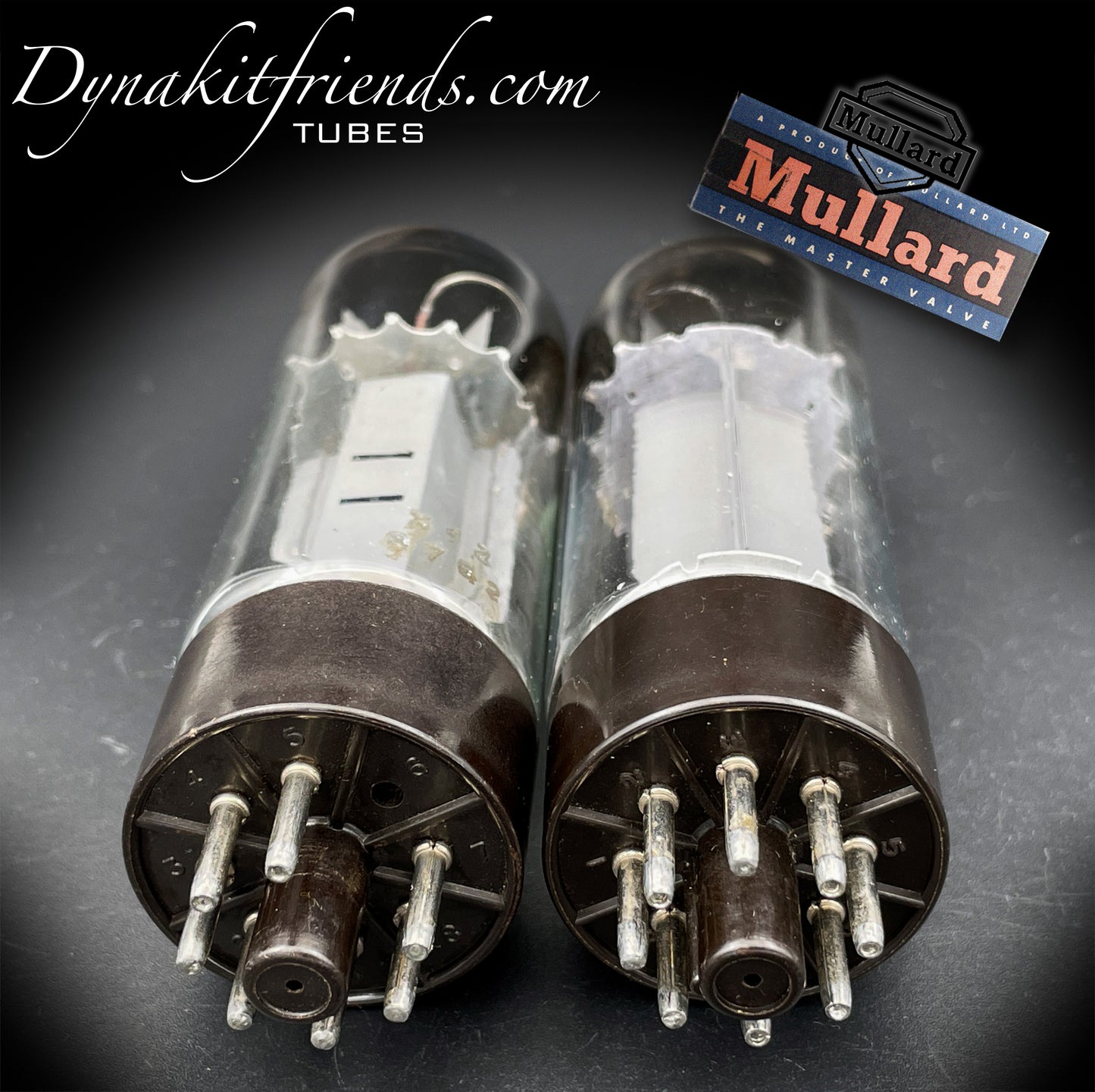 EL34 (6CA7) MULLARD Blackburn XF2 Vintage Double Halo Getter Matched Tubes Made in GT. Großbritannien