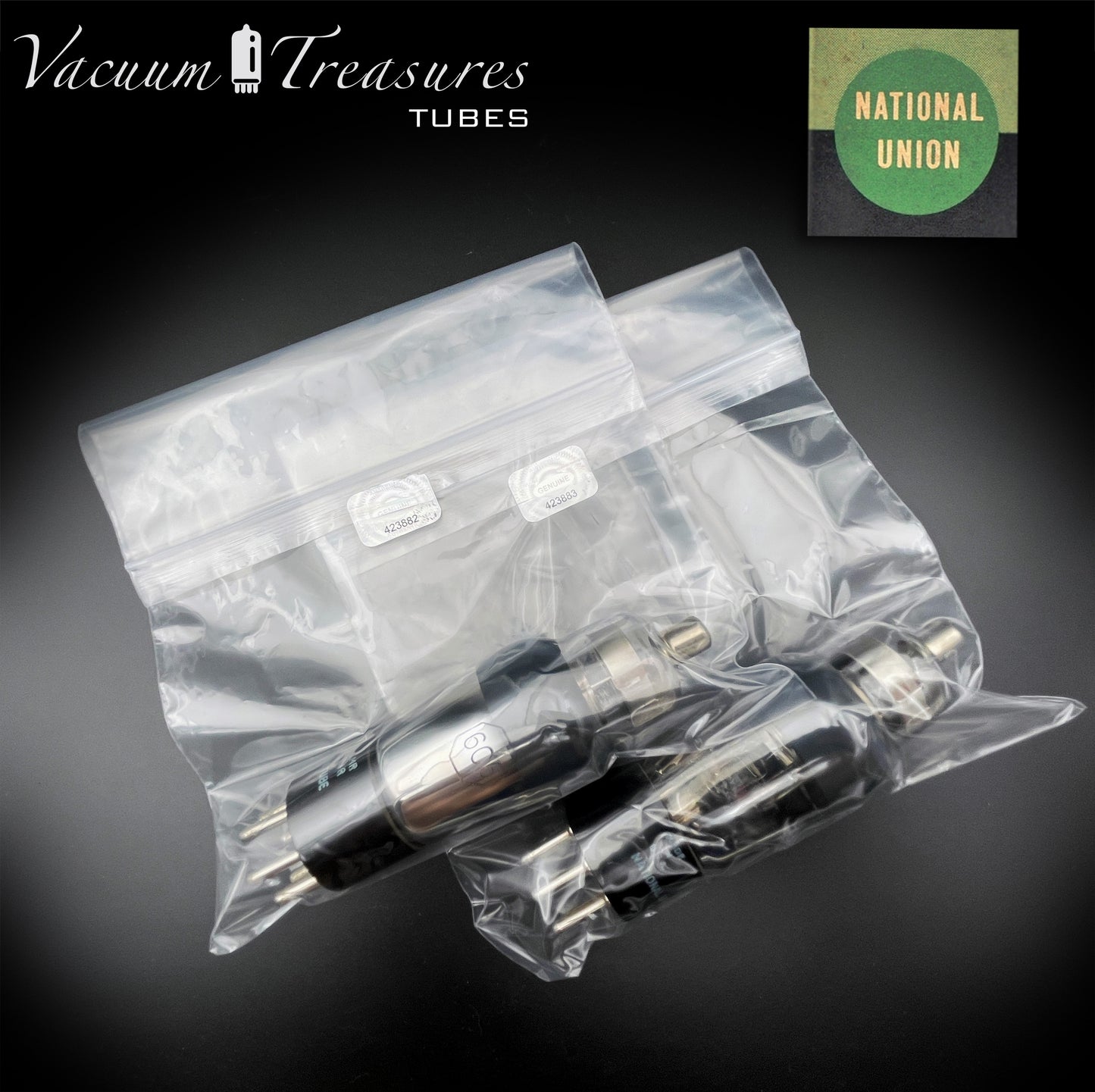 6C6 ( CK108 ) NU National Union NOS NIB Grafite Glass Matched Pair Tubes Made in USA