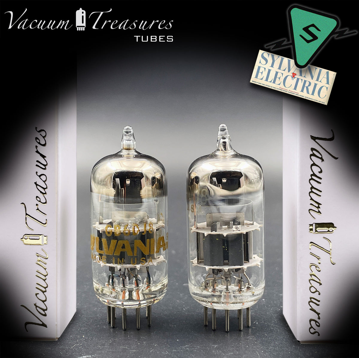 ECC88 / 6DJ8 SYLVANIA AMPLITREX Matched Pair Tubes Made in USA