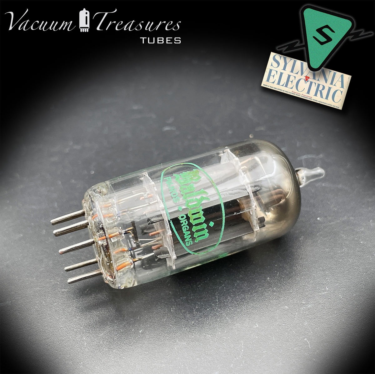 12AX7 / ECC83 SYLVANIA Long Gray plates Square Getter Tested Tube Made in USA