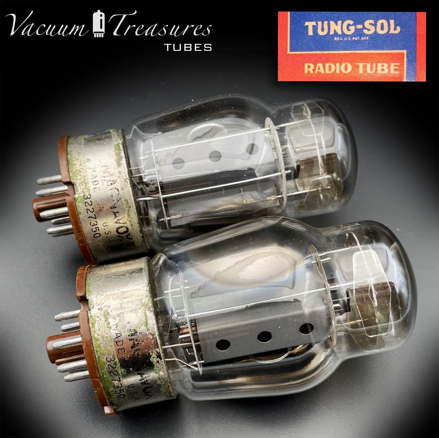 6550 TUNG-SOL Type 2 - 4th Generation Gray Plates Triple Halo Getter Three Holes Matched Tubes Made in USA