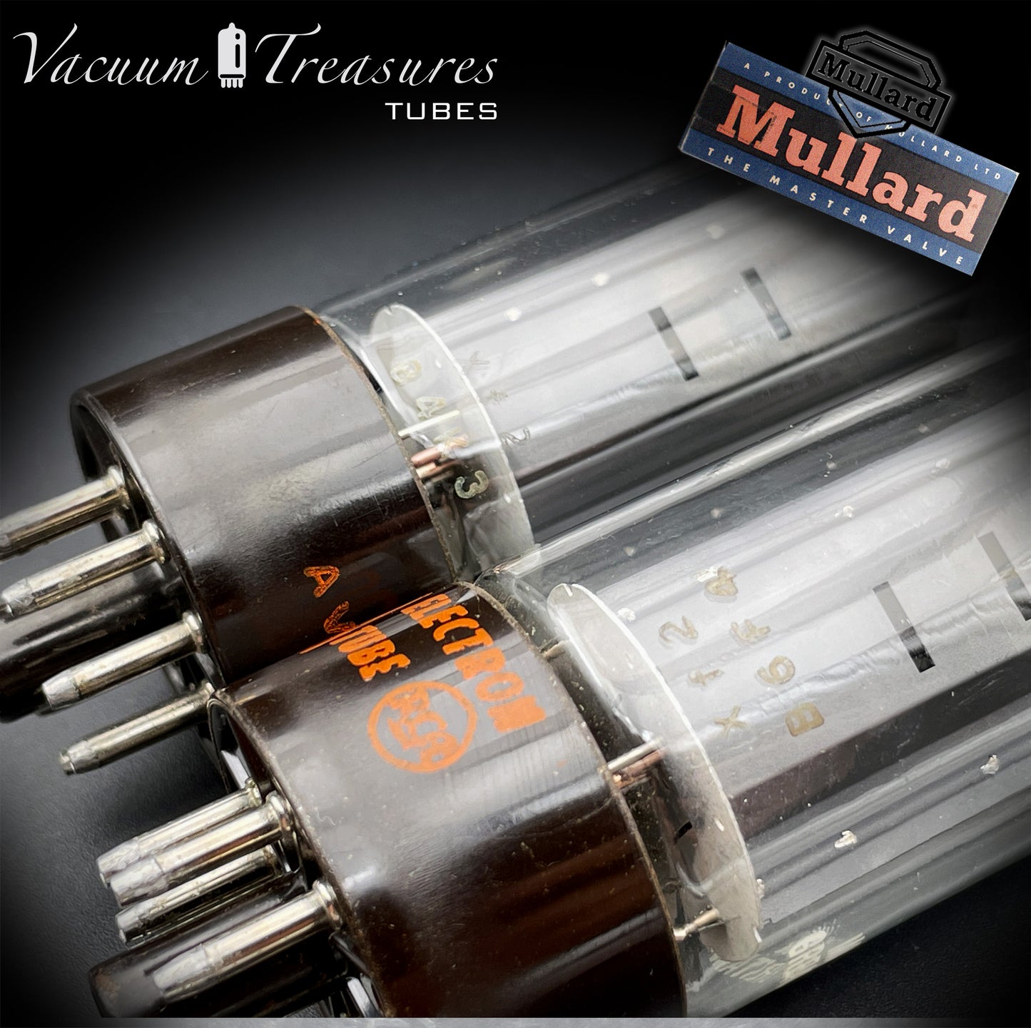 6CA7 ( EL34 ) RCA NOS NIB by Mullard Xf2 OO Getter Brown Base Matched Tubes Made in GT. Britain