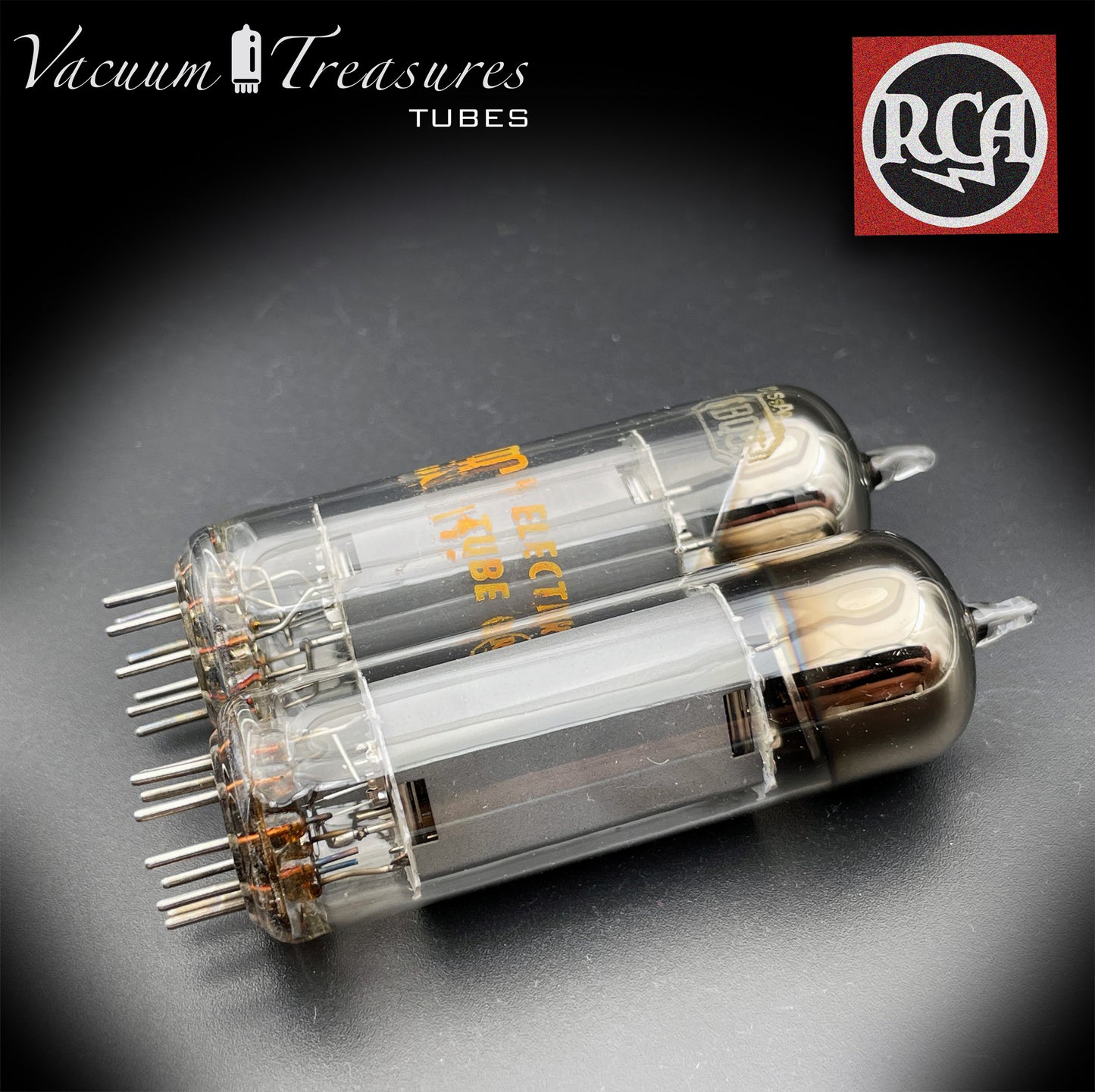 6BQ5 ( EL84 ) RCA NOS NIB Gray Plates Disc Halo Getter Matched Pair Tubes Made in USA '63