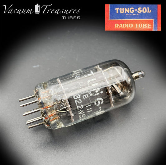 12AX7 / ECC83 NOS Tung-Sol Long Gray Plates Halo Getter Tested Tube Low Noise & Mic '60s