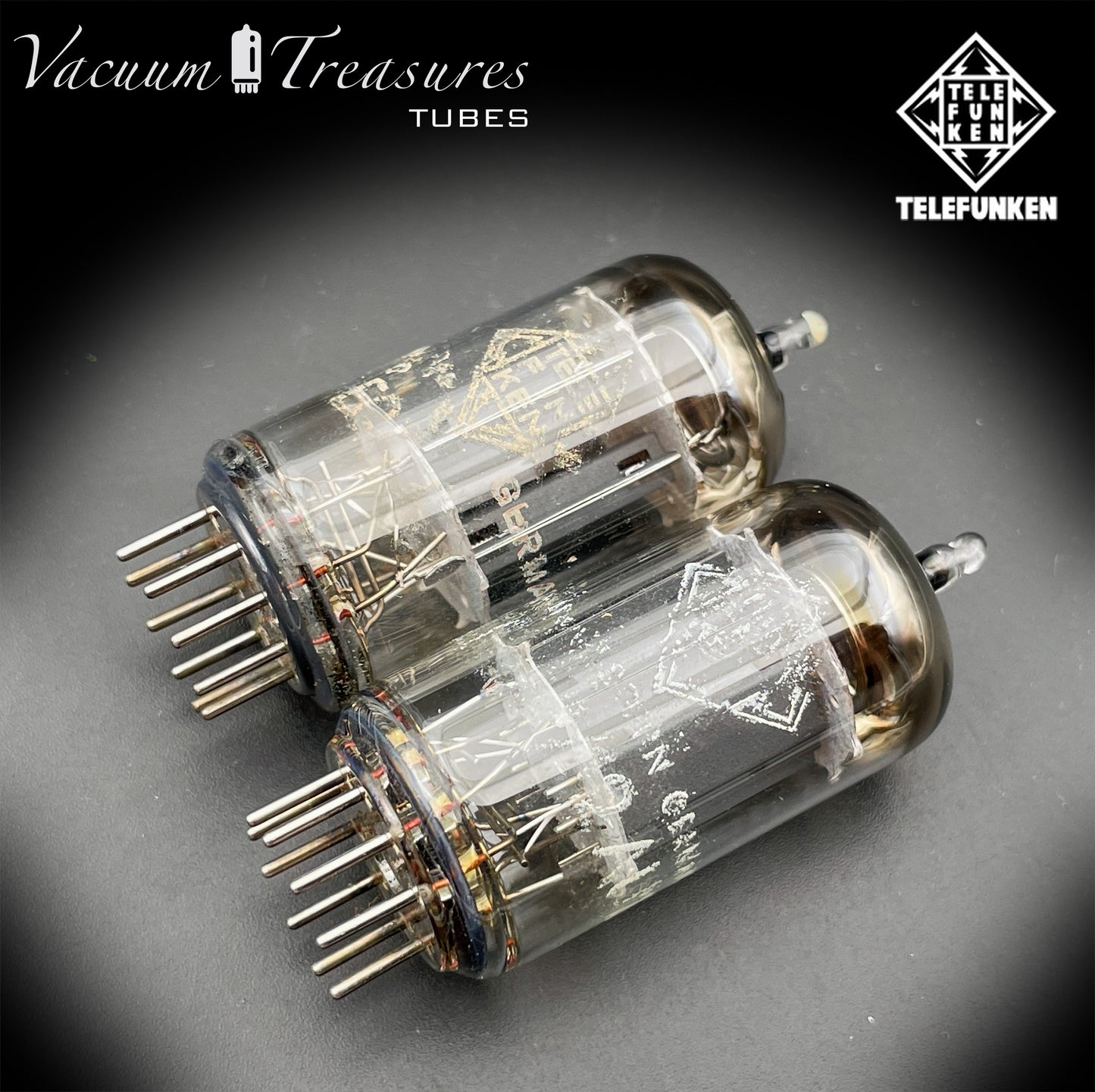 12AU7 / ECC82 TELEFUNKEN NOS Matched Pair - Smooth Plates - Made in West Germany