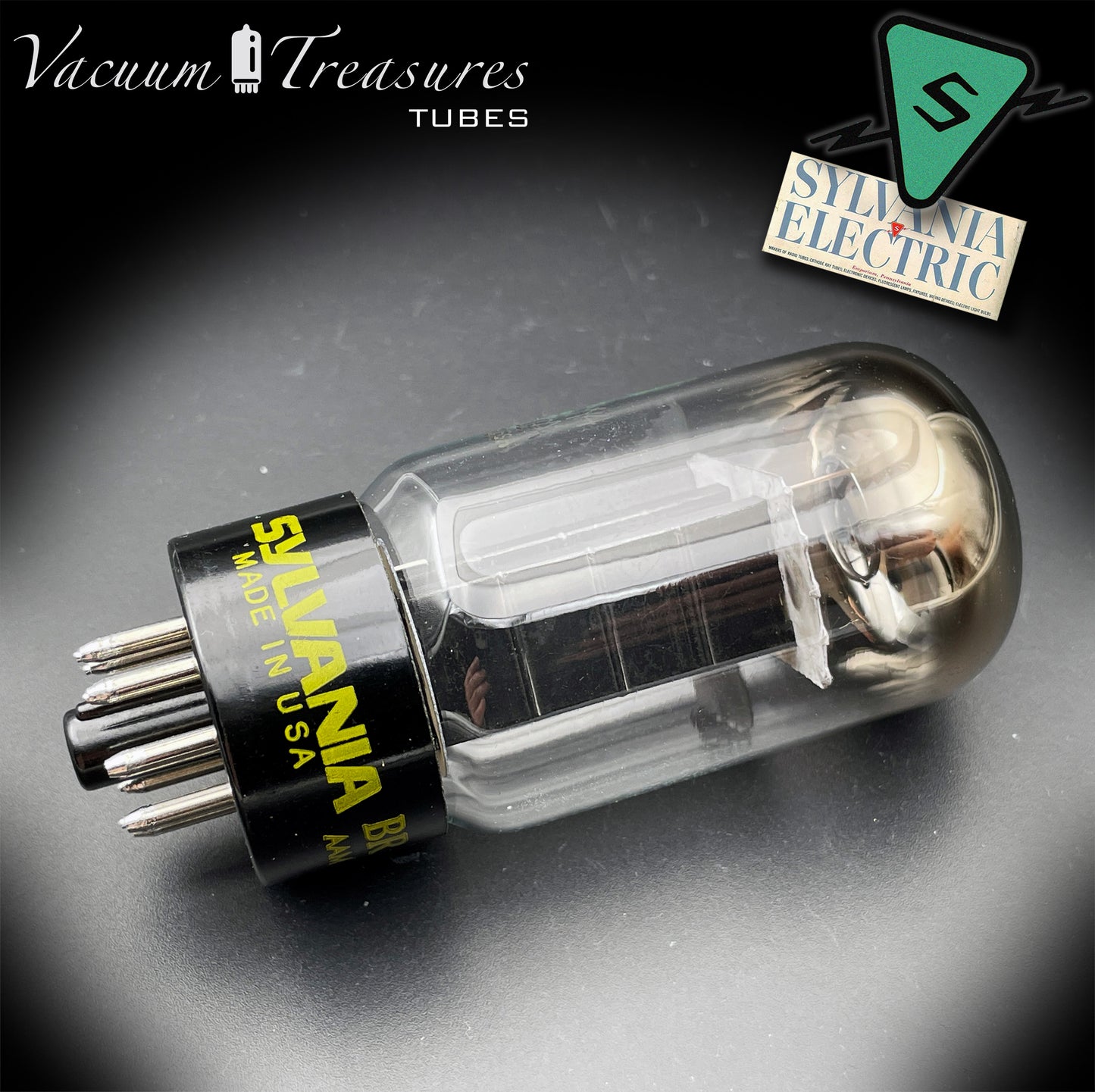 5Y4GA SYLVANIA NOS NIB Black Plates Halo Getter Rectifier Tube Made in USA