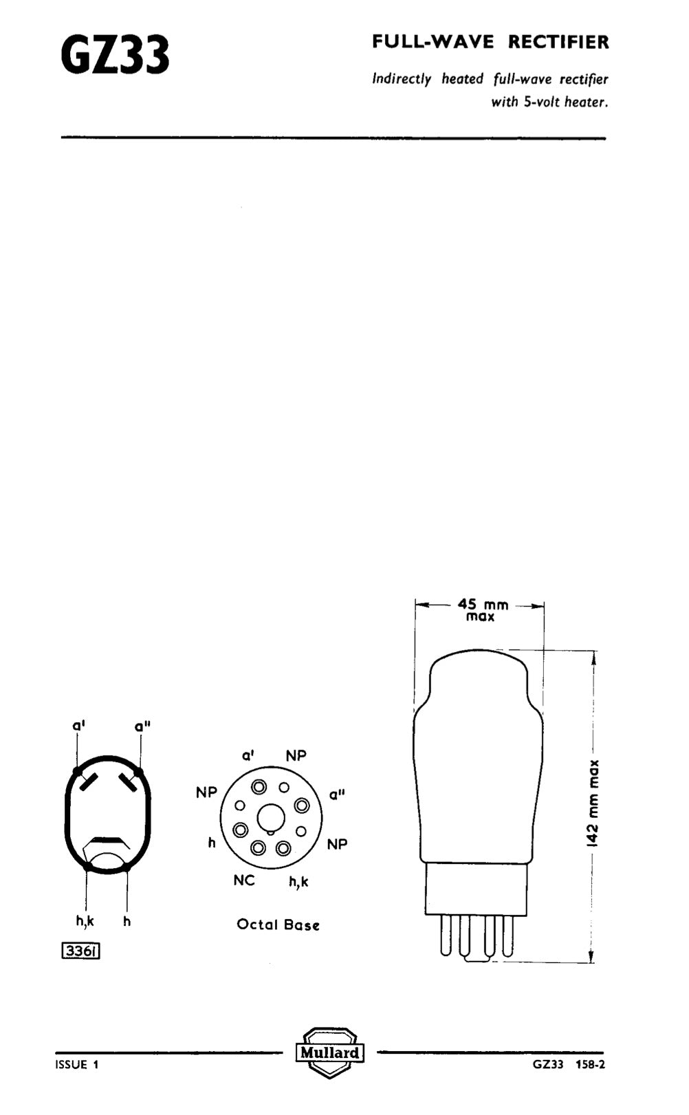GZ33 AMPEREX BugleBoy by Mullard Blackburn Halo Getter Made in Great Britain '64