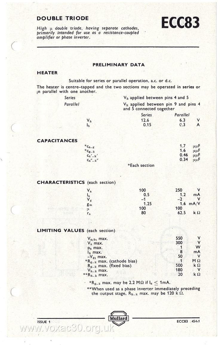 7025 12AX7 ECC83 MULLARD Blackburn Short Plates Halo Getter Tested Tube MADE IN GREAT BRITAIN '61