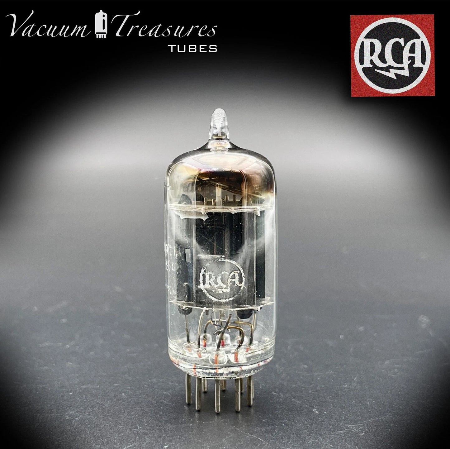JRC 12AU7 ( ECC82 ) RCA Long Black Plates Square Getter AMPLITREX Tested Tube