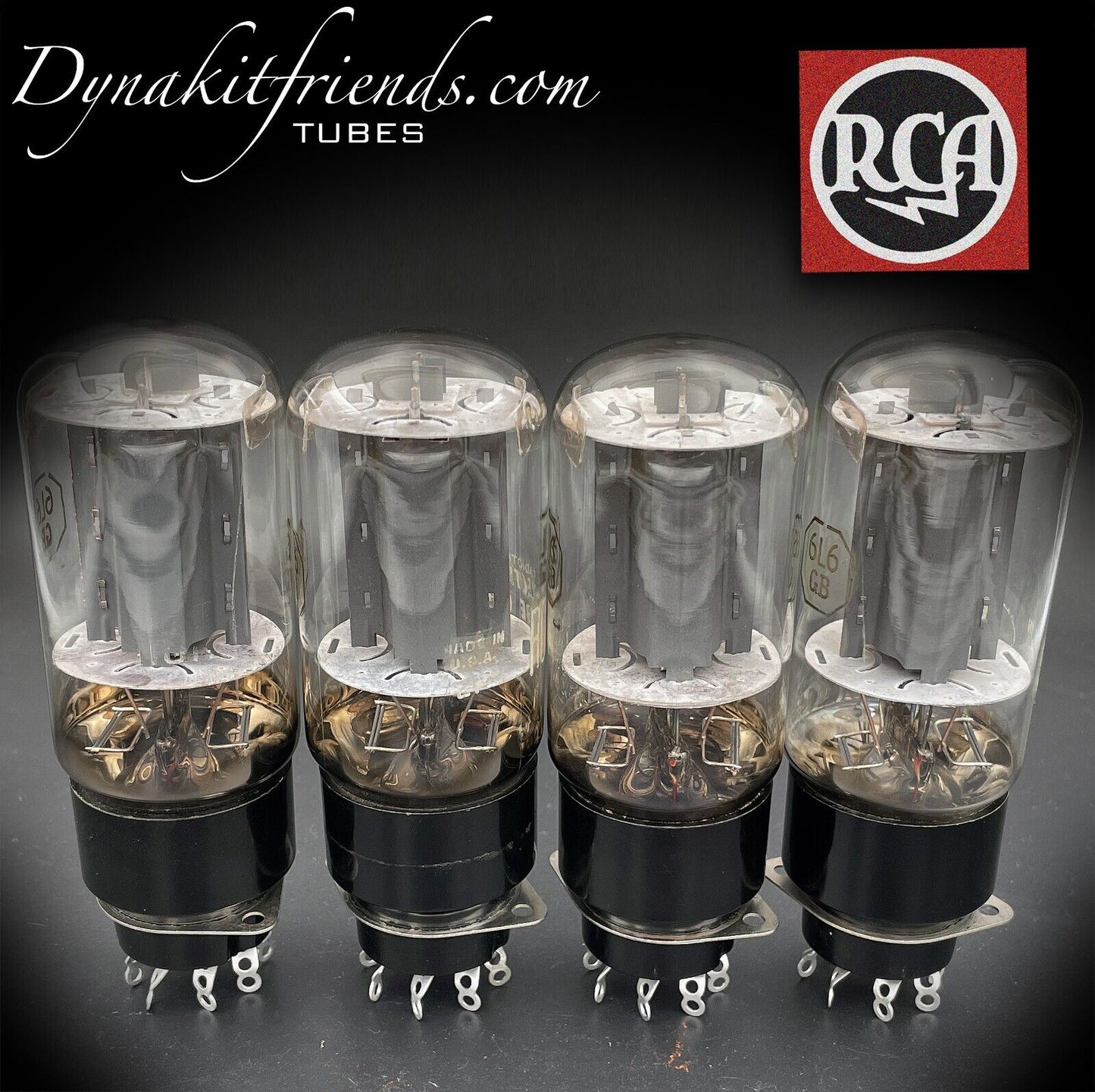 6L6GB RCA Gray Plates Bottom DD Getter Matched Tubes MADE IN USA