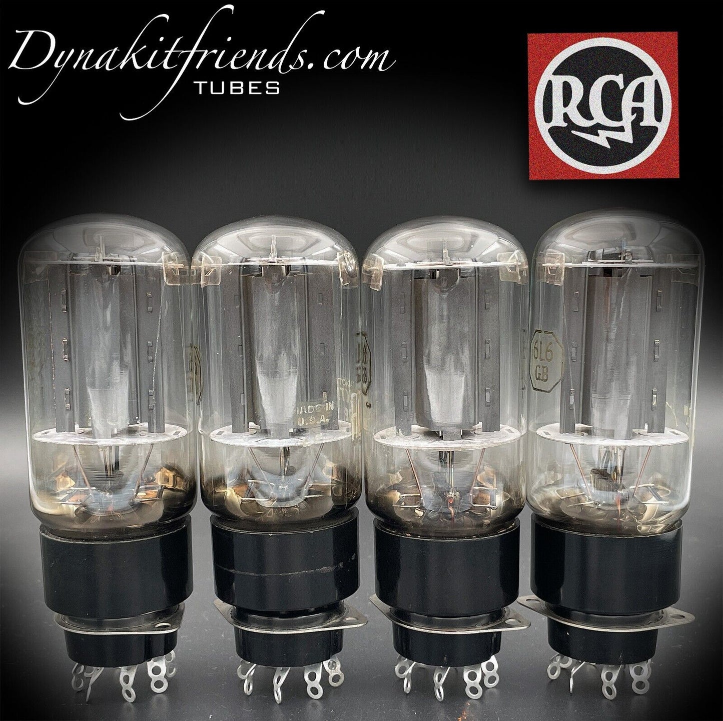 6L6GB RCA Gray Plates Bottom DD Getter Matched Tubes MADE IN USA