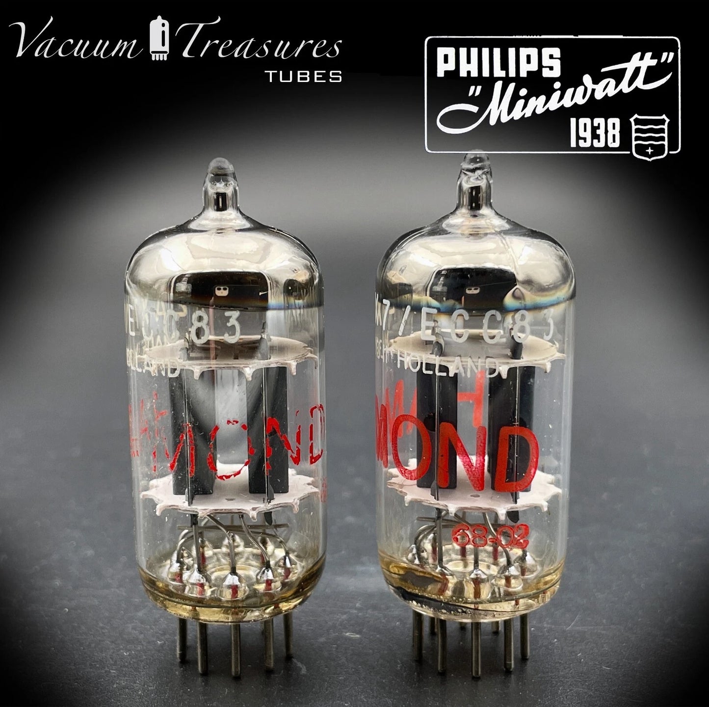 ECC83 / 12AX7 PHILIPS Heerlen for HAMMOND Matched Tubes Made in Holland
