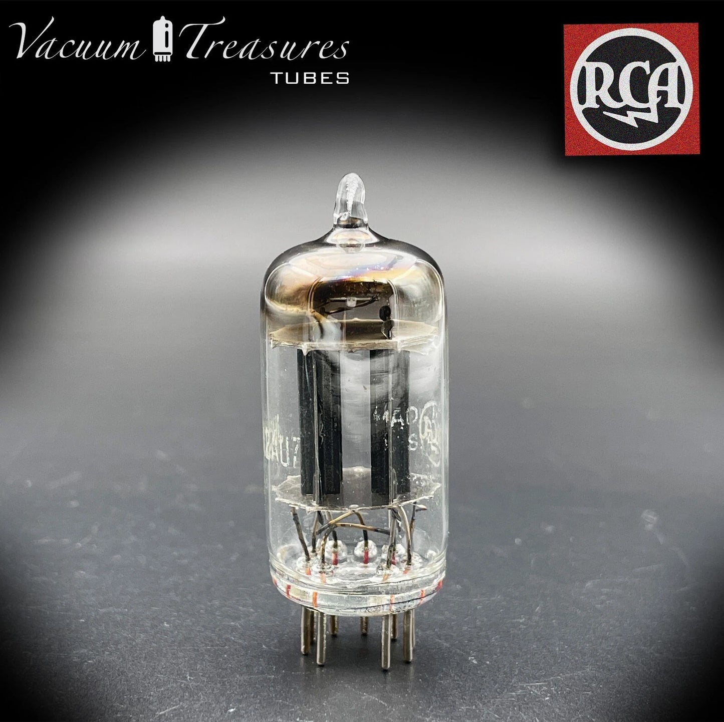 JRC 12AU7 ( ECC82 ) RCA Long Black Plates Square Getter AMPLITREX Tested Tube
