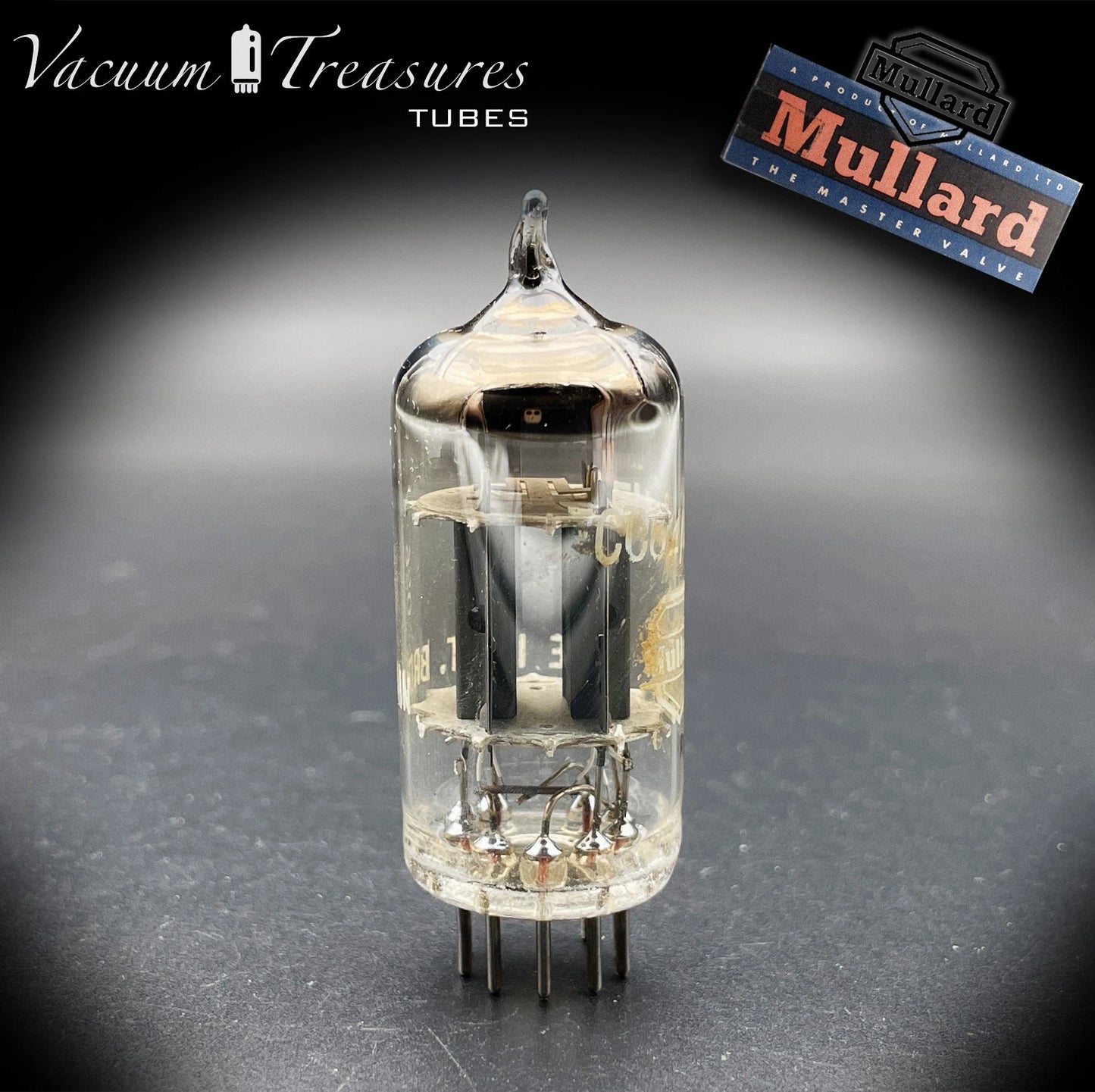 12AU7 / ECC82 MULLARD Mitcham k61 Short Plates Halo Getter Balanced Test Like NOS