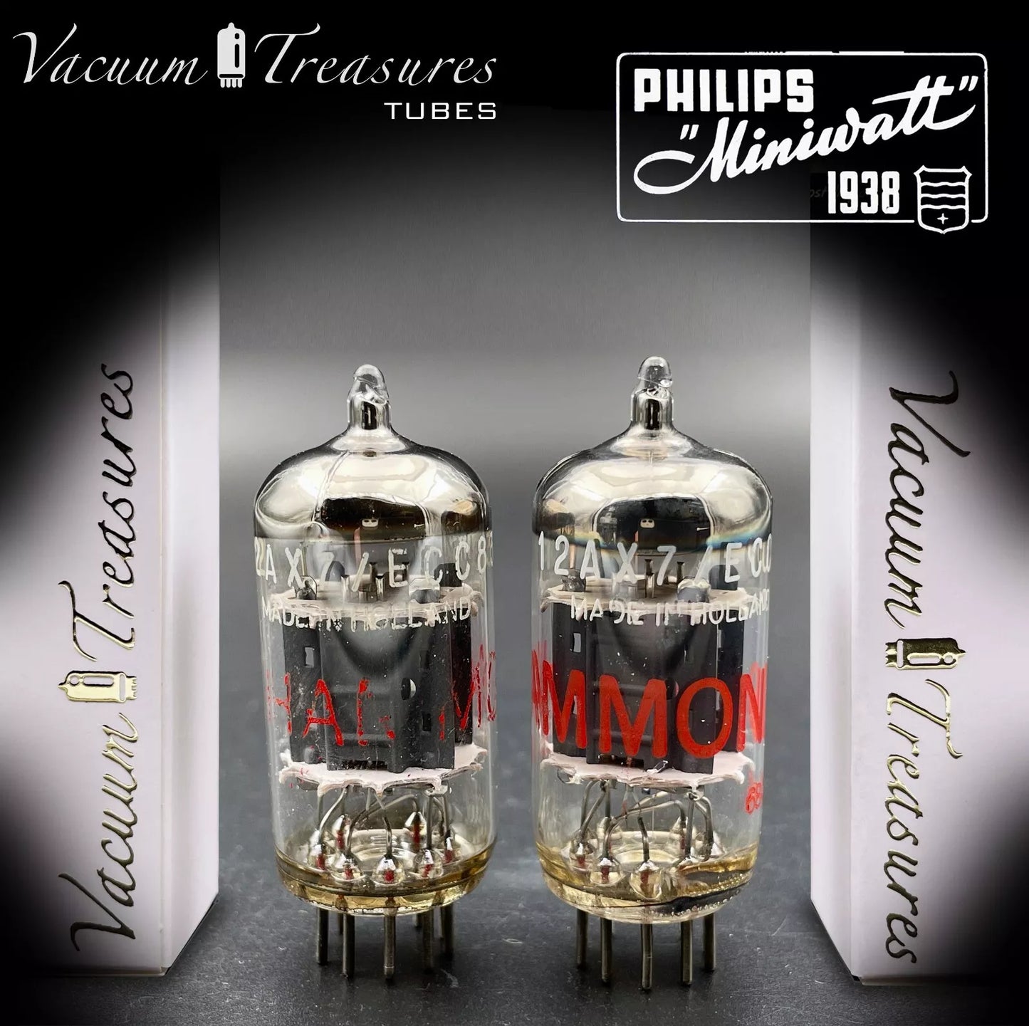 ECC83 / 12AX7 PHILIPS Heerlen for HAMMOND Matched Tubes Made in Holland