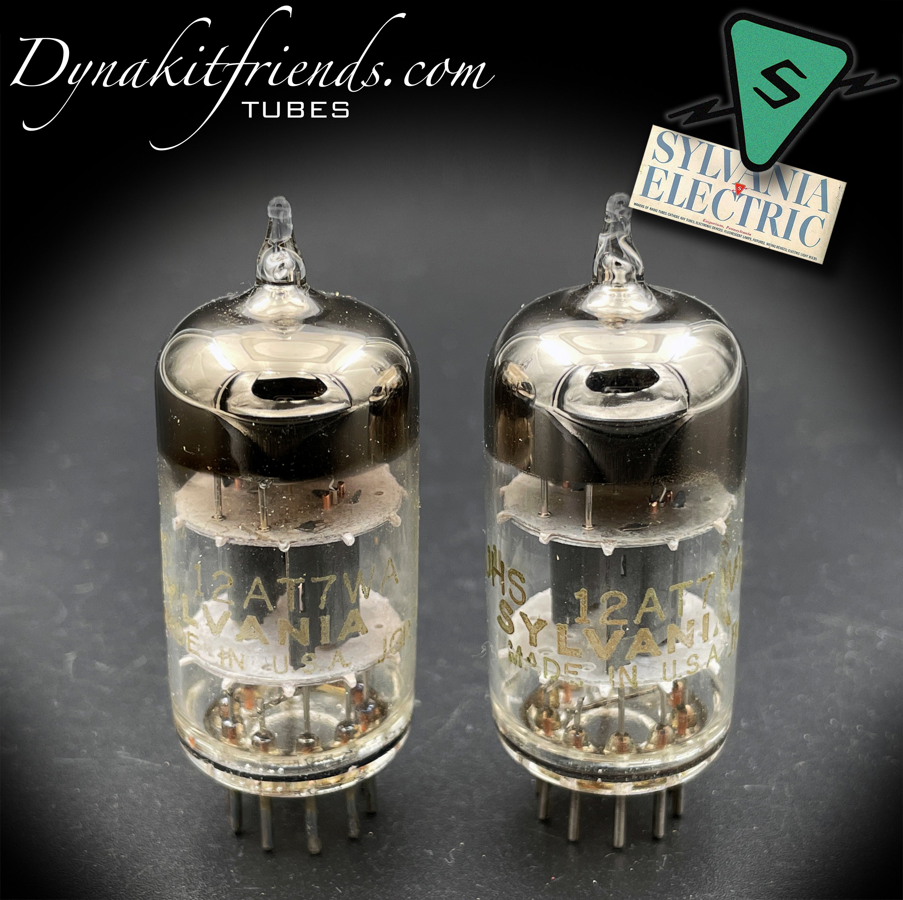 12AT7 WA ( E81CC ) NOS シルバニア ゴールド ブランド ウイング プレート O ディスク ゲッター マッチ チューブ –  Vacuum Tubes Treasures