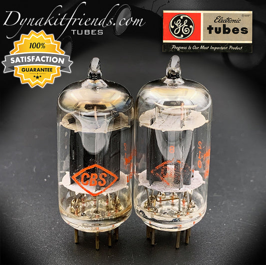 12AX7 ( ECC83 ) GE etichetta CBS Long Gray Plates D Getter Matched Tubes MADE IN USA - Vacuum Tubes Treasures